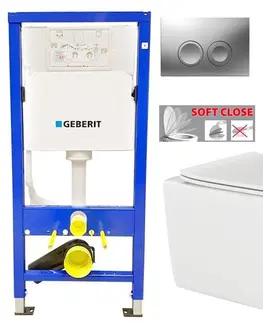WC sedátka GEBERIT DuofixBasic s matným tlačítkem DELTA21 + WC INVENA PAROS  + SEDÁTKO 458.103.00.1 21MA RO1