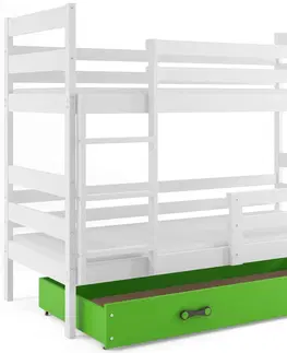 Postele BMS Dětská patrová postel ERYK | bílá Barva: bílá / zelená, Rozměr: 200 x 90 cm