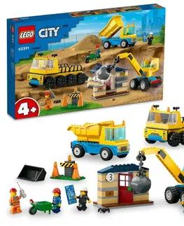Hračky LEGO LEGO - City 60391 Stavební dodávka a demoliční jeřáb