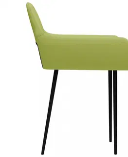 Židle Jídelní židle 2 ks látka / kov Dekorhome Světle zelená