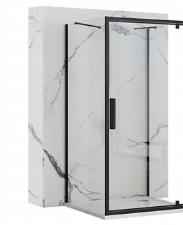 Sprchové zástěny REA/S Přístěnná sprchová kabina Rapid Swing Black Dveře: 100 x Sprchová zástěna: 100 KPL-009957