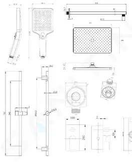 Sprchy a sprchové panely Kielle Vega Sprchový set s baterií pod omítku, pro 2 spotřebiče, s příslušenstvím a tělesem, chrom 20618SP10