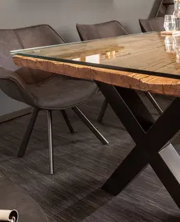 Jídelní stoly LuxD Designový jídelní stůl Shark X 220 cm přírodní - Skladem