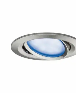 Chytré osvětlení PAULMANN SmartHome Zigbee vestavná svítidla sada LED Coin Nova Plus 3x3,5W RGBW kruhové kov kartáčovaný 929.65 P 92965