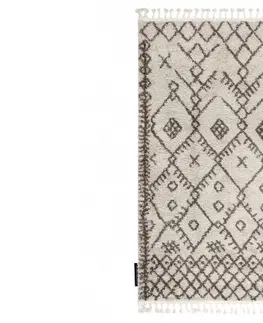 Koberce a koberečky Dywany Lusczow Kusový shaggy koberec BERBER TANGER krémový, velikost 140x190