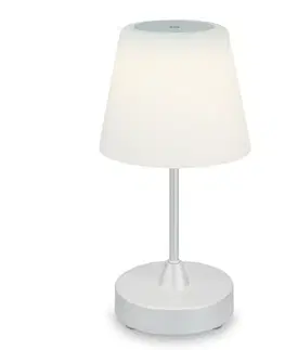 LED stolní lampy BRILONER LED bateriové stolní svítidlo pr.12,5 cm, LED modul, 3W, 350 lm, matný chrom BRILO 7445-014