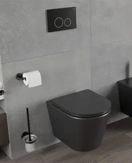 Záchody MEXEN RICO WC mísa rimless, černé mat 3372XX85