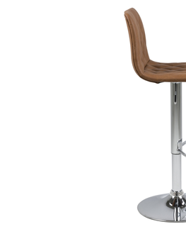 Barové židle Dkton Designová barová židle Nashota světle hnědá-chromová