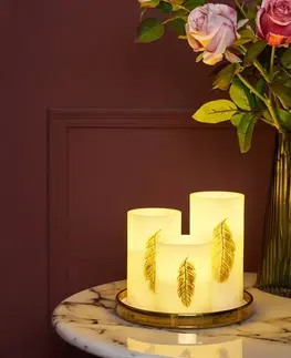 LED svíčky Pauleen Pauleen Golden Feather Candle LED svíčka sada 3 ks