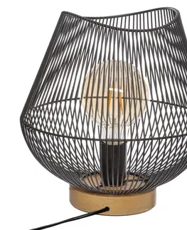 Svítidla DekorStyle Drátěná stolní lampa Jena 28 cm černá