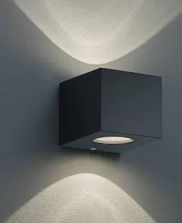 Venkovní nástěnná svítidla Reality Leuchten Hranaté LED venkovní nástěnné světlo Cordoba černé
