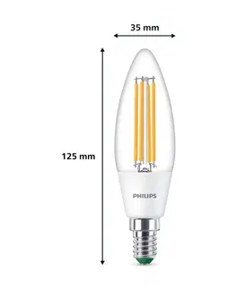 LED žárovky Philips Philips LED svíčka E14 2,3W 485lm čirá 3 000K