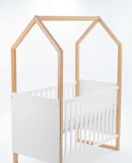 Postele Elvisia Dětská postýlka LITTLE HOUSE | bílá buk 60 x 120 cm