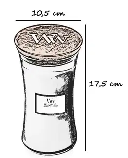 Svíčky Vonná svíčka WoodWick velká - White Teak, 10,5 cm x 17,5 cm, 609g