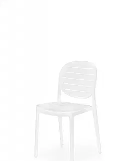 Zahradní židle Stohovatelná židle K529 Halmar Bílá / přírodní