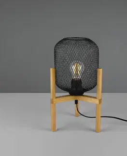 Stolní lampy na noční stolek Reality Leuchten Stolní lampa Calimero s třínohým dřevěným stojanem