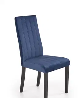 Židle HALMAR Jídelní židle Marty 2 černá/tmavě modrá