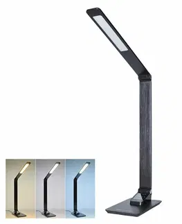 LED stolní lampy Solight LED stolní lampička stmívatelná, 8W,  display, změna chromatičnosti, hliník, černá WO59-B