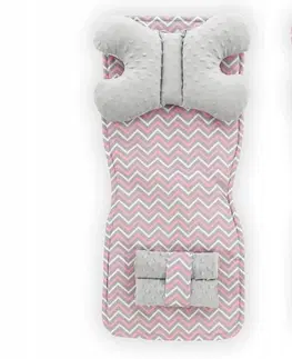 Dětské deky Podložka do kočárku růžovo-šedá s geometrickým motivem