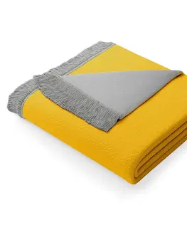 Přikrývky Deka AmeliaHome Franse šedá/žlutá, velikost 150x200