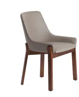 Luxusní jídelní židle Estila Jídelní židle Vita Naturale z masivu a eko-kůže 80cm
