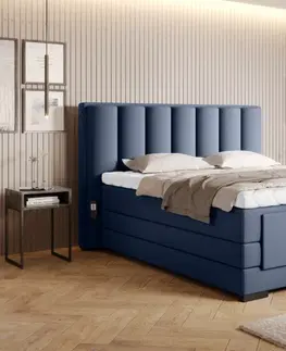 Postele Čalouněná postel VEROS Boxsprings 160 x 200 cm Gojo 40
