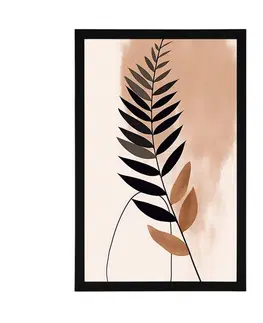 Abstraktní tvary Plakát abstraktní botanické tvary kapradina