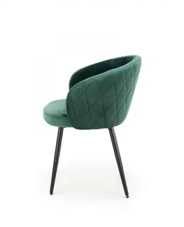 Židle HALMAR Designová židle Dasha tmavě zelená