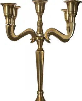 Svíčky DekorStyle Pětiramenný svícen Leland 27 cm zlatý