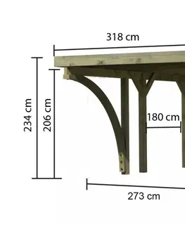 Garáže Dřevěný přístřešek / carport CLASSIC 3C Lanitplast