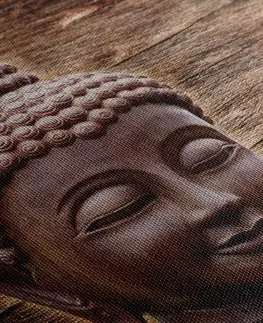 Obrazy Feng Shui Obraz socha Budhy na dřevěném pozadí