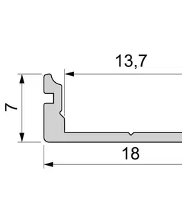 Profily Light Impressions Reprofil U-profil plochý AU-01-12 stříbrná mat elox 1000 mm 970040