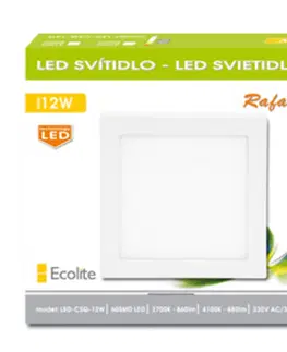 Klasická stropní svítidla Ecolite SMD panel přisaz.17x17cm, 12W, 2700K, IP20, 860Lm LED-CSQ-12W/2700