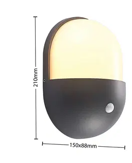 Venkovní nástěnná svítidla s čidlem pohybu Lindby Venkovní nástěnné svítidlo Lindby Dianko LED, kulaté, senzorické