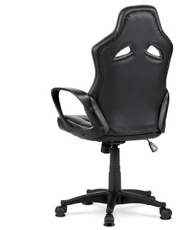 Kancelářské židle Herní křeslo GONGYL, černá ekokůže/šedá látka
