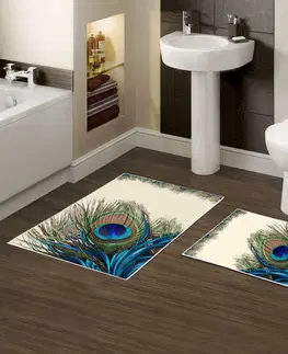 Koupelnové předložky L'essentiel Sada 2 kusů koupelnových předložek Peacock modrá/béžová