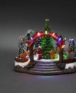 Vánoční vnitřní dekorace Konstsmide Christmas Stolní dekorace vánoční zoo, barevné LED a hudba