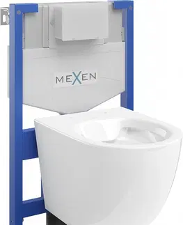Záchody MEXEN/S WC předstěnová instalační sada Fenix XS-F s WC mísou Lena, bílá 6803322XX00