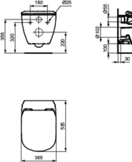 Záchody GEBERIT Duofix bez tlačítka + WC Ideal Standard Tesi se sedátkem SoftClose, AquaBlade  111.300.00.5 TE1
