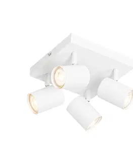 Bodova svetla Moderní stropní svítidlo bílé 4-světelné nastavitelné čtvercové - Jeana
