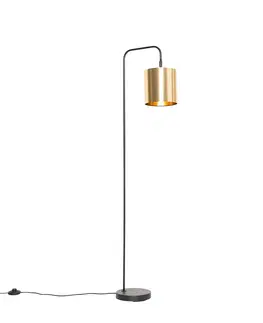 Stojaci lampy Chytrá stojací lampa černá se zlatem včetně WiFi A60 - Lofty