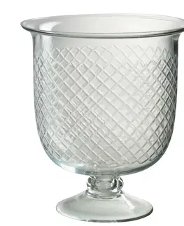Dekorativní vázy Transparentní skleněná váza na noze Juno - Ø22*25 cm J-Line by Jolipa 32219