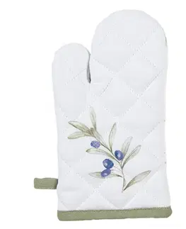 Chňapky Bavlněná dětská chňapka - rukavice s olivami Olive Fields - 12*21cm Clayre & Eef OLF44K