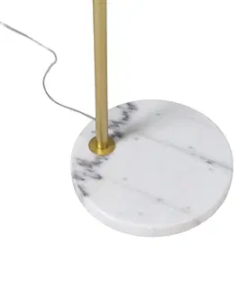 Obloukove lampy Moderní oblouková lampa mosazná s bílým stínidlem - Arc Basic