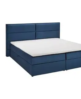 Americké postele Boxspring Postel Kilian, Modrá, 180x200
