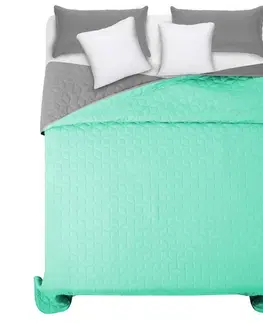 Jednobarevné přehozy na postel Světle zelený přehoz na manželskou postel s diamantovým vzorem 200 x 220 cm