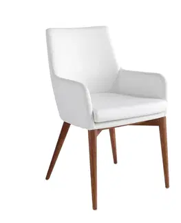 Luxusní jídelní židle Estila Moderní jídelní židle Vita Naturale kožená s opěrkami 88cm
