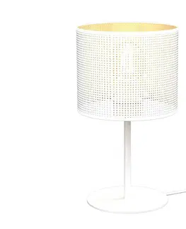 Lampy  Stolní lampa LOFT SHADE 1xE27/60W/230V pr. 18 cm bílá/zlatá 
