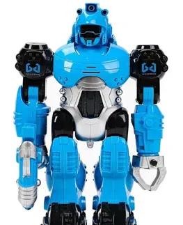 Hračky roboti LAMPS - Robot Thunderbolt modrý s efekty 25cm