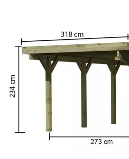 Garáže Dřevěný přístřešek / carport CLASSIC 2B Lanitplast